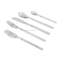 Juego de Cubiertos con Acabado Espejo, 5 Piezas, Acero Inoxidable, Estilo Coreano, Juego de Cubiertos Plateados, Suministros para Hoteles y Restaurantes, Vajilla