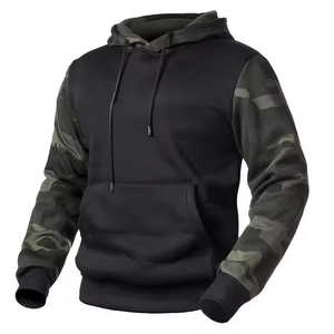 Sweat-shirts tendance camouflage patchwork, couleur unie, manches longues, coupe oversize, imprimé camouflage, vente en gros OEM, fabricant sur mesure - Product Image 3