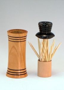 Porte-cure-dents décoratif en bois naturel, boîte de rangement pour cure-dents, organisateur de table, de cuisine et de salle à manger - Product Image 2