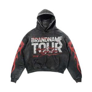 เสื้อฮู้ดดี้โอเวอร์ไซส์ผ้าฝ้าย 100% พิมพ์ลายโลโก้ตามสั่ง ไม่มีเชือกผูก ทรงใหญ่ หนานุ่ม ผ้าเฟรนช์เทอร์รี่ สำหรับฤดูหนาว ใส่ได้ทั้งชายและหญิง - Product Image 2