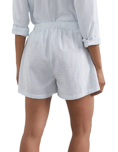 Pantalones cortos informales de tela texturizada, cintura elástica y bolsillos delanteros inclinados, muy vendidos - Product Image 2