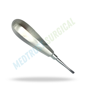 Élévateur dentaire incurvé arqué 5 mm, taille standard, instrument chirurgical dentaire pour la séparation des dents par oscillation et coupe - Product Image 3