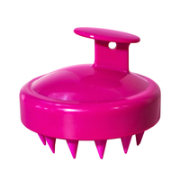 Offre Spéciale rond Silicone manuel cuir chevelu masseur tête épurateur douche shampooing brosse à cheveux pour la croissance des cheveux brosse en plastique