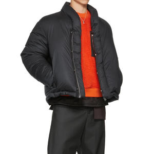Veste d'hiver légère en duvet de canard noir à col en V de haute qualité OEM, style kimono, avec fermeture éclair, pour homme - Product Image 5
