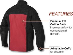 Chaqueta de Trabajo de Cuero Vacuno de Primera Calidad para Soldadores, Ropa Protectora Industrial, Trajes de Trabajo para Soldadores y Bomberos - Product Image 3