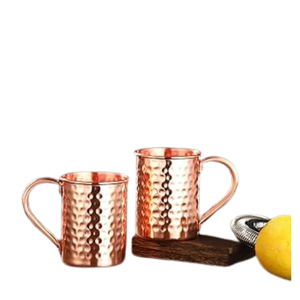 Taza Moscow Mule de Cobre Puro de Última Tendencia, Taza de Cobre Martillado Hecha a Mano con Asa de Latón, Apta para Alimentos, Vajilla Premium para Cerveza - Product Image 4