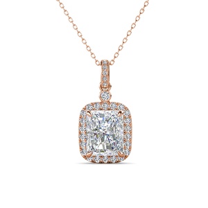 Glace Pilée Cubique Zircone Femmes Bijoux 925 Argent De Luxe Halo Pendentif Collier Accessoires De Bijoux Destiny Bijoux - Product Image 3