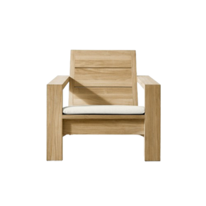 Chaise longue d'extérieur moderne en teck massif avec coussin amovible et lavable, fauteuil de luxe pour villa, hôtel, jardin, terrasse - Product Image 1
