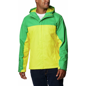 Veste de pluie à capuche pour homme, couleur verte et jaune, imperméable, décontractée, pour le printemps, vêtements d'extérieur, coupe régulière, fermeture éclair - Product Image 6