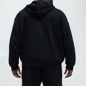 Sudadera con capucha y cremallera de diseño OEM para hombre, personalizada con logo, talla a medida, sudadera con capucha y cremallera parcial, sudaderas con capucha y cremallera parcial al por mayor - Product Image 4