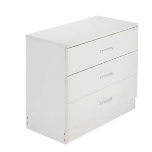 Comò in Legno Bianco a 3 Cassetti, Design Semplice - Product Image 2