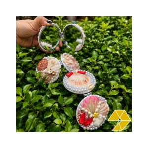 Handmade Seashell Pocket <b>Mirror</b> <b>with</b> Pearl Style Decoration Cute Travel <b>Makeup</b> <b>Mirror</b> for Beach Gifts and Coastal Collections - Product Image 1