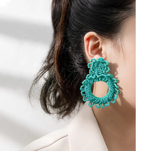 Wholesale Fashion Boho Style Handmade Beaded Earrings <b>Colorful</b> Flower Seed <b>Bead</b> Earrings for Women by MD HANDICRAFTS - Product Image 6