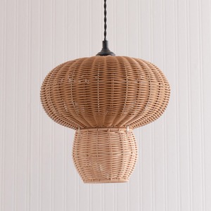 Mushroom rattan ceiling <b>light</b> shades handmade lampshade <b>pendant</b> <b>lights</b> kids rooms lighting - Product Image 3