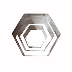 Hexagon Shape Cake <b>Baking</b> Tool Stainless Steel 3 Pcs <b>Set</b> Cake Molds <b>Baking</b> Pan Dessert Decorating Tools Reusable - Product Image 2