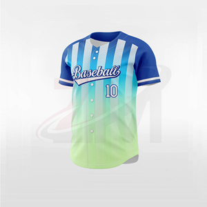 Camiseta de Béisbol Sublimada Personalizada con Diseño a Rayas, Malla Transpirable, Manga Corta, Unisex, Ropa Deportiva para Adultos, Número 10 - Product Image 4