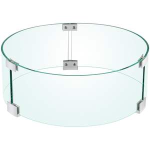 1/4-Inch Thick Clear Tempered Glass Flame <b>Guard</b> 17 X 17 X 6 Inch Windproof Glass Shield for Outdoor Propane Gas <b>Fire</b> Pit - Product Image 1