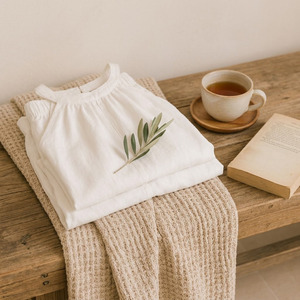 Natural <b>Linen</b> Women Pajamas <b>Set</b> Breathable Soft Lounge Wear Women's Loungewear <b>Set</b> Summer Clothing - Product Image 5