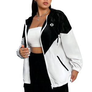 Trendy Custom Women's <b>White</b> Windbreaker Lightweight Waterproof Hooded Zipper Sportswear Two Tone Casual Outdoor <b>jacket</b> for <b>men</b> - Product Image 4