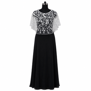 Elegante Capa Blanca con Cuello de Malla Bordado Floral para Mujer, Capa Transparente de Encaje, Ligera y Desmontable, para Fiestas Formales - Product Image 1