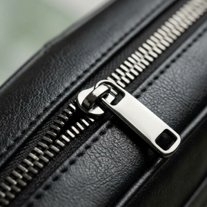 Porte-documents en cuir véritable pour homme, sac rigide noir avec fermeture à glissière, style classique pour usage professionnel - Product Image 3