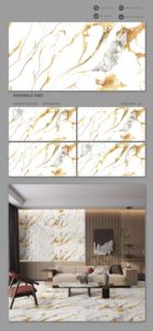 Dalles de porcelaine effet marbre blanc 600x1200mm pour design d'intérieur moderne - Product Image 3
