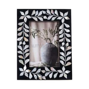 กรอบรูปทรงสี่เหลี่ยมทำมือสุดหรูหรา น้ำหนักเบา ประดับมุกแท้ ฝังมุกด้วยมือ ลวดลายดอกไม้แบบคลาสสิกเหนือกาลเวลา - Product Image 6