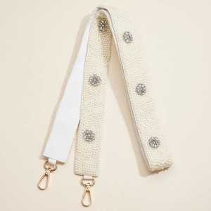 Handmade Embroidered Pink Heart Bag Strap With Gold Hooks For Valentine'S Day <b>Craft</b> Accessory - Product Image 2