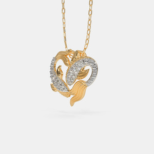 Collar con Colgante de Diamante Cultivado en Laboratorio con Diseño Floral en Espiral en Oro Amarillo - Product Image 1