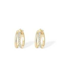 Pendientes de Aro con Diamantes Cultivados en Laboratorio, Corte Redondo, Oro Sólido de 14K, Joyería Fina Minimalista para Mujer, Regalo de Boda - Product Image 1