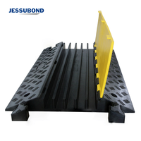 Protège-câble en caoutchouc jaune et noir, résistant à l'usure, rampe de protection pour câbles au sol, pour la gestion des câbles en entrepôt et atelier