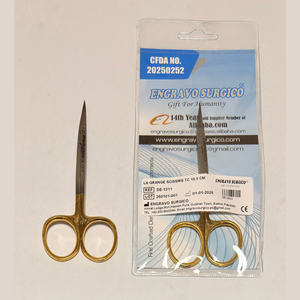 Ciseaux chirurgicaux en gros, nouveau stock, haute qualité, dorés, pour gencives, micro-instruments dentaires, La Grange Scissor TC 10.5CM - Product Image 2