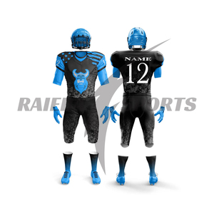 Ensembles d'uniformes de football américain personnalisés pour équipes, manches courtes, numéro de joueur personnalisé, impression par sublimation, coupe athlétique respirante - Product Image 4
