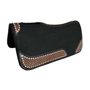 Tapis de selle western en feutre de laine premium, renforcé en cuir, équipement d'équitation, conception personnalisée, vente en gros, fabricant d'usine - Product Image 3