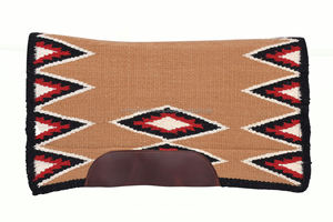 Almohadilla de lona de algodón con diseño Navajo occidental, forro de tela y cuero resistente para equitación y entrenamiento. - Product Image 4