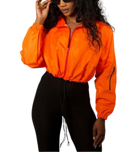 Chaqueta Cortavientos de Moda para Mujer, Estilo Informal, con Logotipo Personalizado, Cierre de Cremallera de Nailon, Talla Grande, Ligera, para Exteriores - Product Image 4