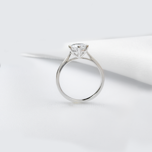 Bague de Fiançailles Solitaire Ronde en Moissanite, Bague de Mariage Classique à Griffes, Pierre Centrale Scintillante, Bijou de Mariage pour Femme, Cadeau Raffiné - Product Image 3