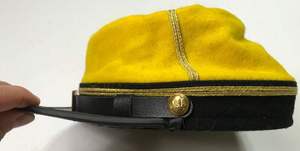 Yellow Wool <b>Peak</b> <b>Cap</b> with Gold Embroidered Star Pattern 56-58CM Unisex Formal Hat - Product Image 3