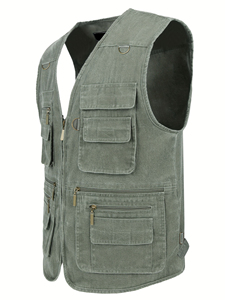 Gilet de chasse multifonctionnel en toile camouflage d'été, léger, imperméable, pour l'extérieur - Product Image 5