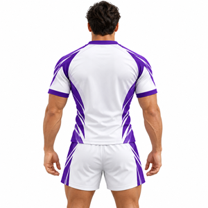Factory Direct Wholesale Rugby Uniform Set Custom Design Quick Dry Rugby Jersey and <b>Shorts</b> Matching Sportswear for <b>Men</b> and Team - Product Image 4