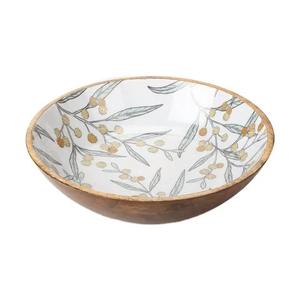 Grand saladier en bois émaillé, écologique, pour desserts et fruits, design élégant, pour la maison, l'hôtel et la décoration de table. - Product Image 3