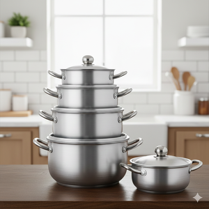 Juego de 5 Ollas de Aluminio de Alta Resistencia Anax Premium con Tapas a Juego y Perillas Ergonómicas Resistentes al Calor - Product Image 3