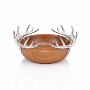 Excelente diseño, tazones para servir comida de madera natural y metal en forma redonda, tazón para frutas y ensaladas para decoración de la mesa de comedor de la cocina. - Product Image 6