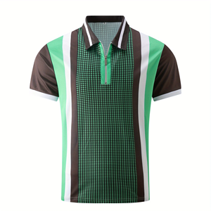 Camiseta Casual de Manga Corta con Cierre para Hombre, Verano 2026, Diseño Sólido, Transpirable y de Secado Rápido - Product Image 1