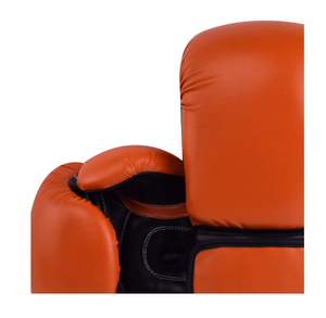Gants de boxe en cuir à lacets orange et noir pour adultes, équipement d'entraînement complet pour la boxe - Product Image 4