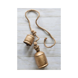 Rustic Christmas <b>Bells</b> Antique Gold Vintage Hanging <b>Cow</b> <b>Bells</b> with Jute Rope For Farmhouse Holiday Decor and Christmas Tree Orna - Product Image 4
