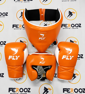 Set de Guantes de Boxeo Naranja, Protector de Cabeza y Protector Inguinal para Boxeo, Muay Thai, MMA, Kickboxing, Entrenamiento y Práctica Deportiva - Product Image 1