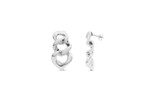 Boucles d'oreilles tendance à maillons épais en argent sterling 925 - Product Image 1