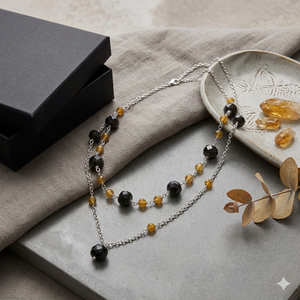 925 <b>Silver</b> Women's Fashion Gemstone Layered Necklace - Product Image 3