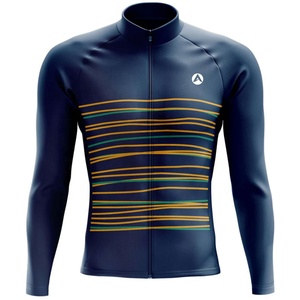 2025 meilleure vente personnalisé Sublimation cyclisme maillot respirant coupe-vent séchage rapide Long Polyester vêtements de sport grande taille imprimé - Product Image 1